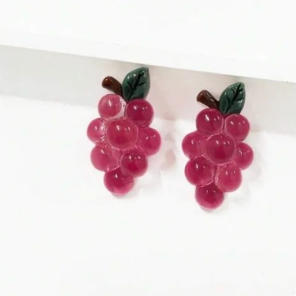 ❤️ FREE Grape Fruit Chic Glam Stud Minimalist Modern Trendy Bubble Hip Earrings - Picture 2 of 4